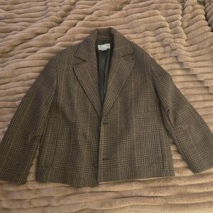 Zara Brown Plaid Overaized Limited Edition Men's Blazer